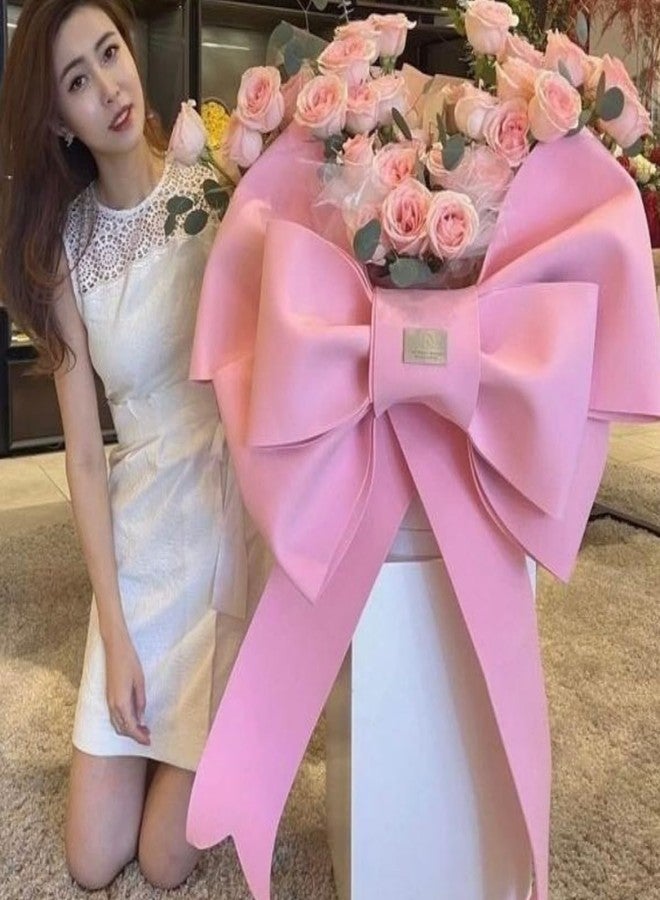 اويسيس فيونكة هدايا وردية مزخرفة لعيد الحب من أواسيس | فيونكة شريطية احتفالية يمكنك صنعها بنفسك لتغليف الهدايا، وتزيين السيارة، والمنزل، والحفلات، وحفلات الزفاف، والذكرى السنوية، وديكور عيد الحب الرومانسي (75 × 80 سم) - Image 5